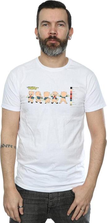 Immagine prodotto Looney Tunes Porky Pig Colour Code Maglietta Uomo (M)