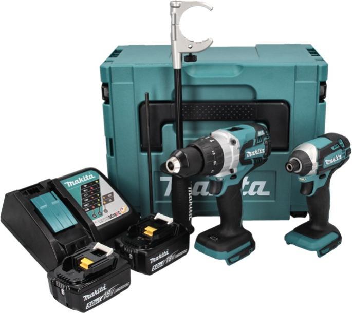 Immagine prodotto Makita DLX 2176 TJ Battery Combo Kit 18 V con DHP 481 115 Nm Brushless + DTD 152 165 Nm + 2x Batteria 5.0 A (Batteria ricaricabile)