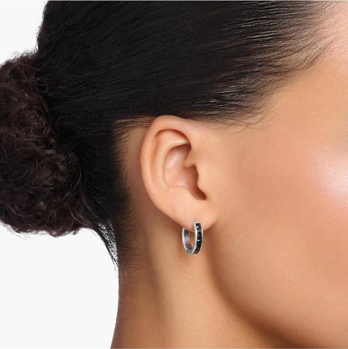 Actual product image Thomas Sabo Creoles black stones pavé silver (925 silver)
