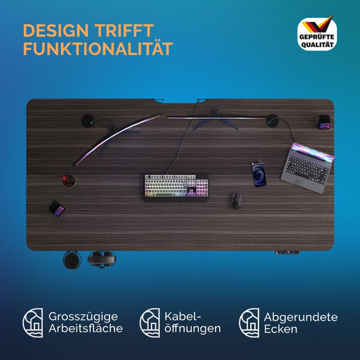 Actual product image Casaria Desk with adjustable height (140 x 60 x 118 cm)