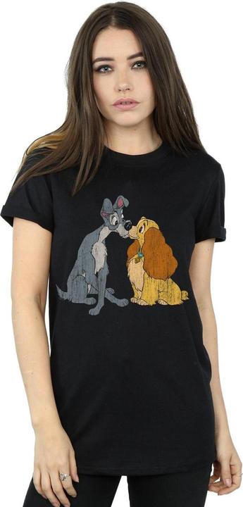 Immagine prodotto Disney Lady And The Tramp Distressed Kiss Maglietta Ampia Donna (S)