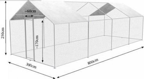 Actual product image Zipper Pet enclosure 3m x 8m x 2.5m