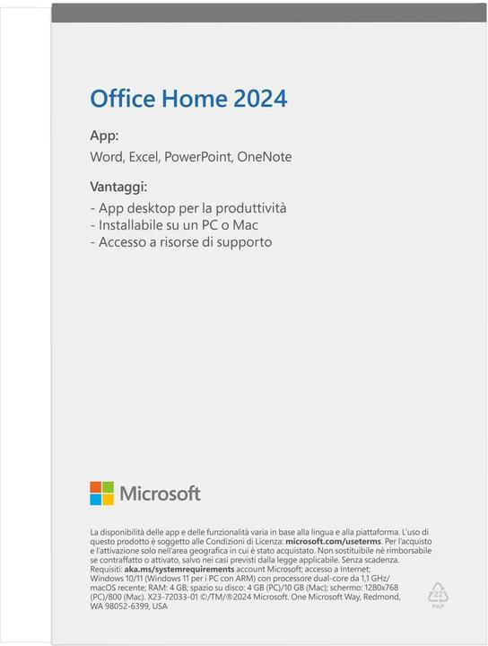 Produktbild Microsoft Office Home 2024 (IT) (1 User, unbegrenzt)