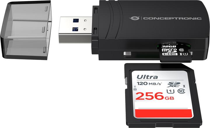 Produktbild Conceptronic Card Reader USB-A -> Micro SD/TF 4.0 schwarz
