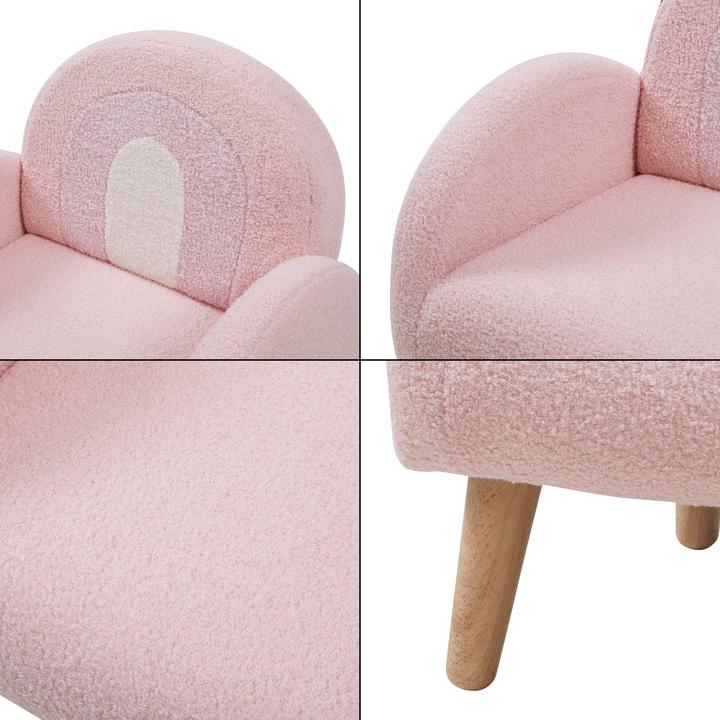 Produktbild En.Casa Kindersessel Sorreindi 50x50x45 cm Teddystoff Rosa (Kindersessel)