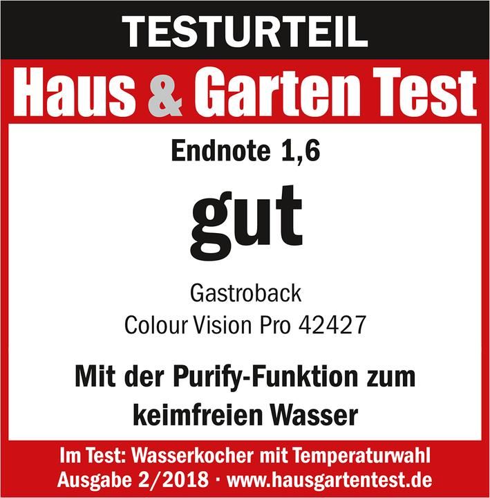 Immagine prodotto Gastroback Colour Vision Pro (1.50 l, Spina CH)