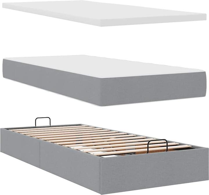 Immagine prodotto VidaXL Letto ottomano con materassi Tessuto grigio chiaro 160x200 cm (160 x 200 cm)