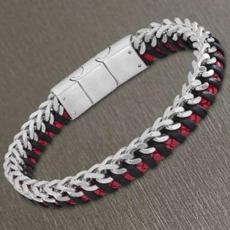 Produktbild Lotus Style - Luxury menÂ's bicolor bracelet made of steel and leather Men Basic LS2099-2 / 4 (Leder, Edelstahl)