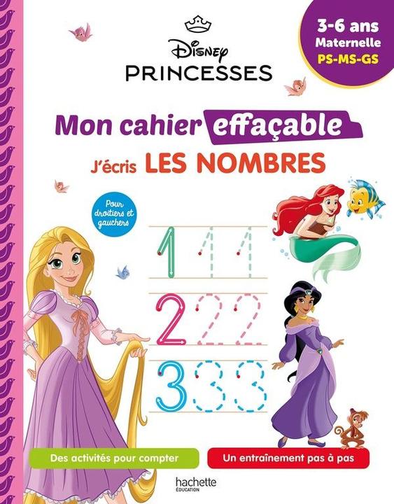 Image du produit Disney princesses : mon cahier effaçable, j'écris les nombres (Français, Collectif, 2024)
