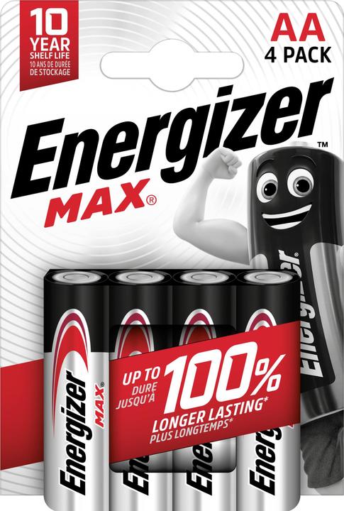 Energizer Max Alcalina (4 pz., AA, 2700 mAh)