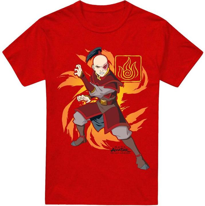 Actual product image Avatar: The Last Airbender Unisex Adult Flame Burst Zuko T-Shirt (XL)