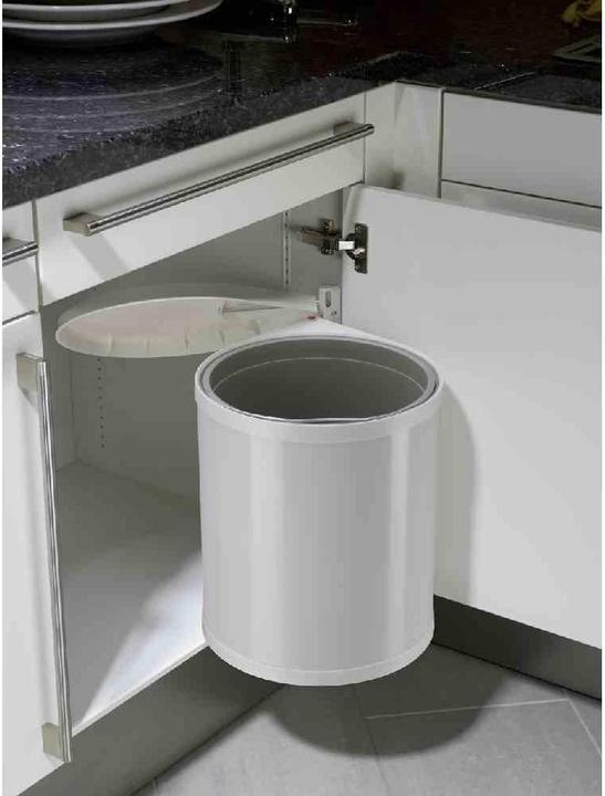 Image du produit Hailo Compact-Box M, poubelle encastrable, 15 litres, blanc (15 l)