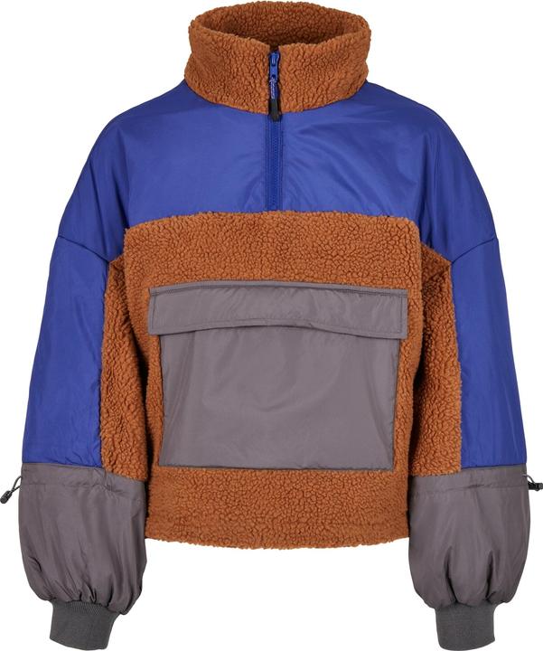 Urban Classics Ladies Sherpa 3-Tone Pull Over Jacket (XS)