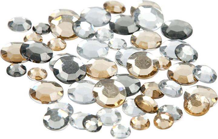 Actual product image Creativ Company Rhinestones gold white in different sizes