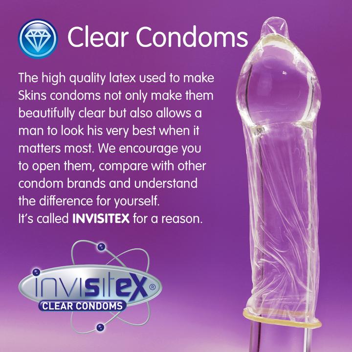 Actual product image Skins Extra Large" 4 XXL condoms made of crystal clear latex - without latex odour (4 pcs.)