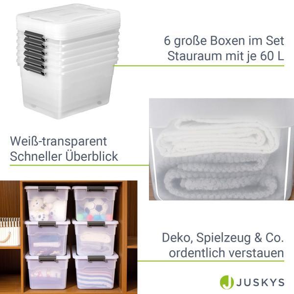 Actual product image Juskys Storage box set with lid (58 x 43 x 34 cm, 60 l)