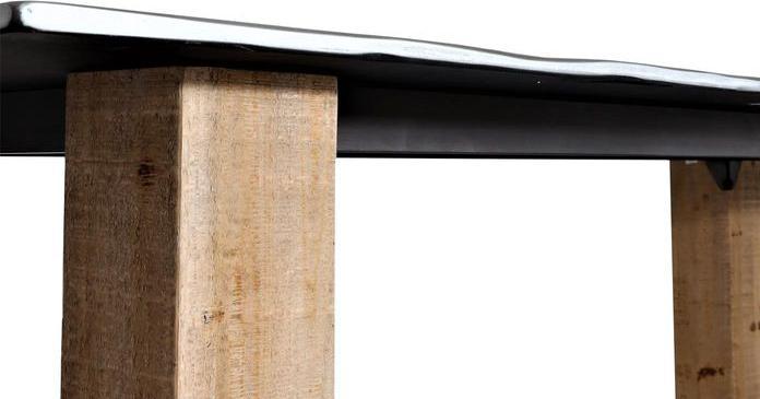 Produktbild Mendler Esstisch HWC-L76, Industrial Massiv-Holz 240x100cm, natur mit Metall-Optik (77 x 240 x 100 cm)