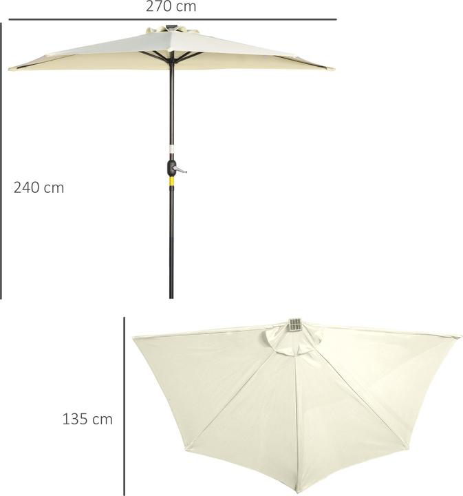 Actual product image Outsunny Patio umbrella with solar panel and LED (1.35 m)