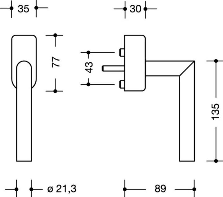 Produktbild Hewi Fenstergriff abschliessbar 162PCFGA.2 30mm Kunststoff 99 reinweiss 30 mm abschliessbar (Türgriff)