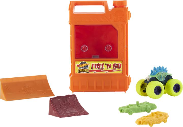 Hot Wheels Monster Trucks Stunt N' Go Fossil Fuel Playset (EC)