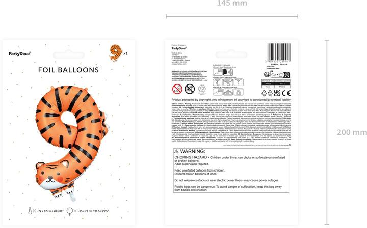 Produktbild Partydeco Folienballon Tiger (1 x)