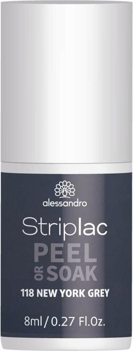 Produktbild Alessandro Striplac Peel or Soak New York Grey 8 ml (Grau, Abziehbarer Nagellack)