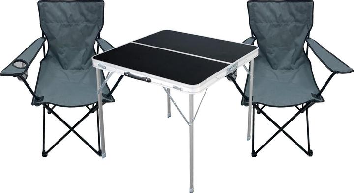 Produktbild Mojawo 3-teiliges Campingmöbel Set Tisch schwarz + Campingstühle mit Tasche