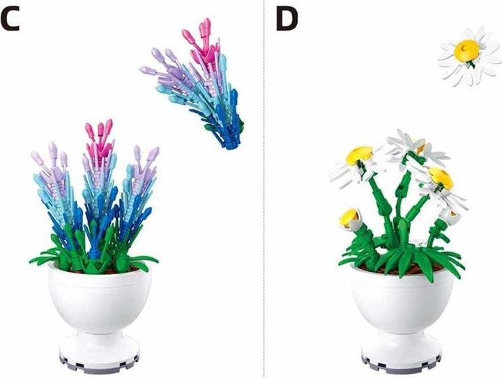Image du produit Sluban Mini fleurs en pot assorties
