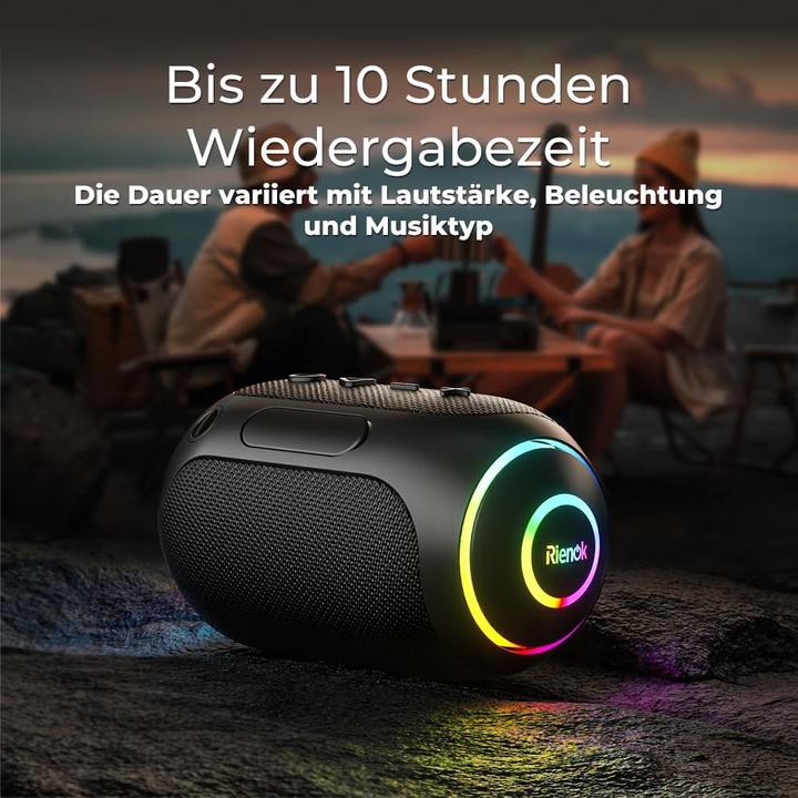 Produktbild Rienok Wasserdichter Bluetooth Lautsprecher (10 h, Akkubetrieb)