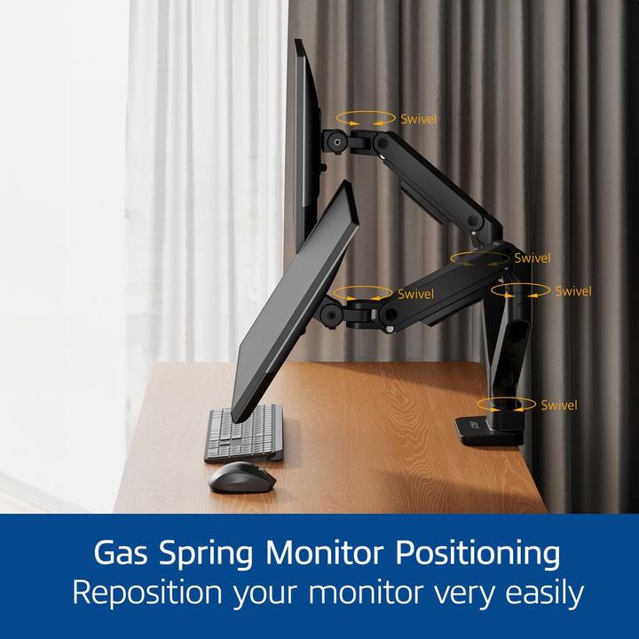 Actual product image Dual monitor arm office premium, with gas spring (Table, 35")