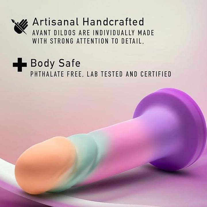 Actual product image Avant Blush Sunrise Gaze Artisan 7.5 Inch Dildo - Hand Crafted with Purio® Liquid Silicone Wrapped i