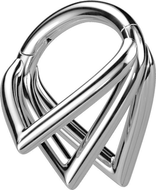 Produktbild Star Piercing Micro Segmentring klappbar silber drei Winkelringe (ohne Messing, Titan G23)