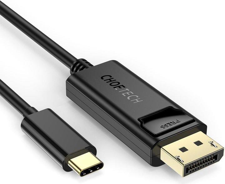 Image du produit Choetech Câble vidéo unidirectionnel pour moniteur USB de type C - Port d'affichage 4K, 1,8 m noir (1.80 m, USB Type C)