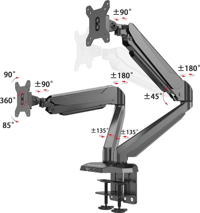 Produktbild Rockstable Prof. Double USB Schwarz (Tisch, 32")