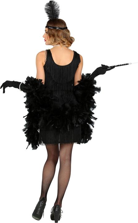 Image du produit Widmann Robe à franges, bandeau avec plumes Noir (XXL)