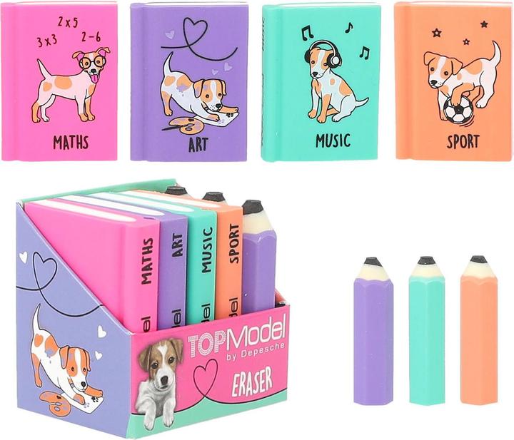 Magni Radierer-Set TOPModel Mini Schulbücher Stifte