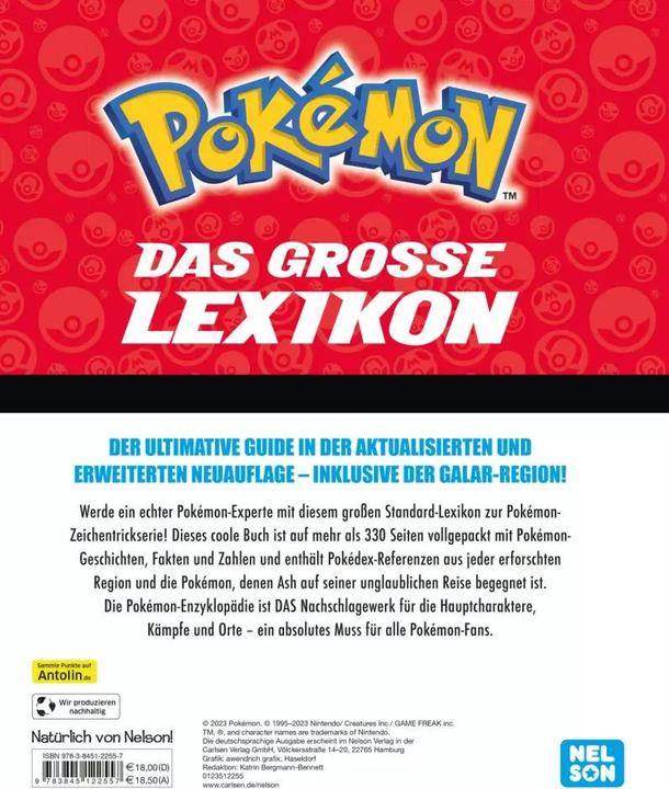 Actual product image Pokémon - Das grosse Lexikon (German, Simcha Whitehill, Lawrence Neves, Katherine Fang, 2023)