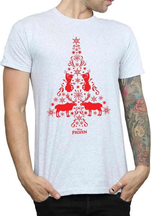 Actual product image Disney Mens Frozen Christmas Tree T-Shirt (3XL)