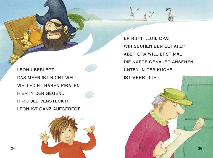Actual product image Duden Leseprofi GROSSBUCHSTABEN: DIE GEHEIMNISVOLLE SCHATZKARTE, Erstes Lesen (German, Manfred May, Martin Lenz, 2018)