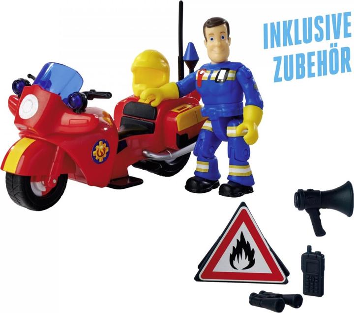 Actual product image Simba Sam fire brigade motorbike with figure