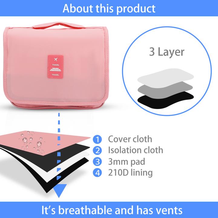 Produktbild Intirilife Wasserfeste Kosmetiktasche in ROSA
