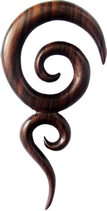 Image du produit Star Piercing Poids d'oreille double spirale en bois de sono (sans laiton, Organique)