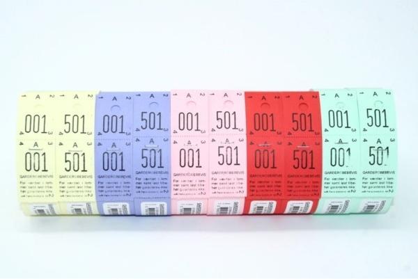 Produktbild Antalis Garderobennummern gelb 2-teilig 48 2x500Stück - (1000 Stck.)