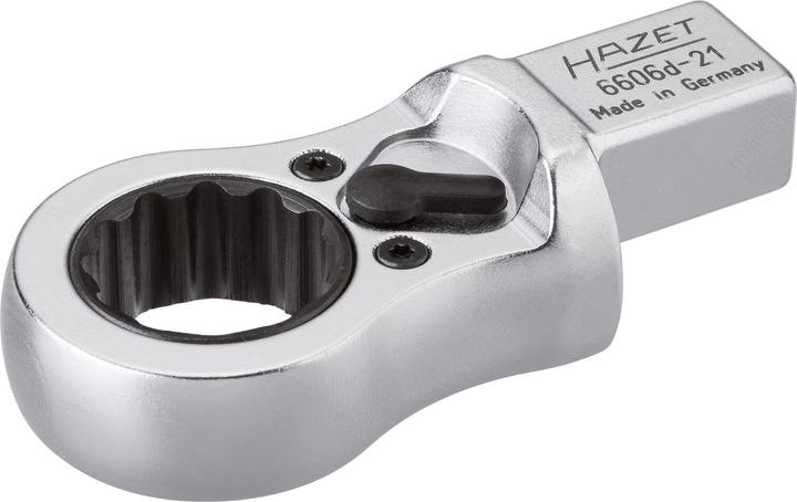 HAZET Ratcheting insert box-end wrench 6606D-21 ∙ Insert square 14 x 18 mm ∙ Outside 12-point profi… (1/2", 320 Nm)