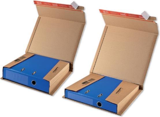 Produktbild Colompac Ordner-Versandkarton, braun, für Ordner DIN A4 mit Rückenbreite 35 bis 80 mm, stabile Wellpappe (20 Stück)