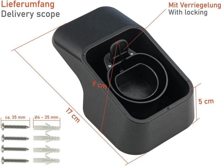 Productafbeelding Kabelmeister Muurbeugel met geïntegreerde kabelhouder voor type 2 laadkabels voor elektrische en hybride auto's