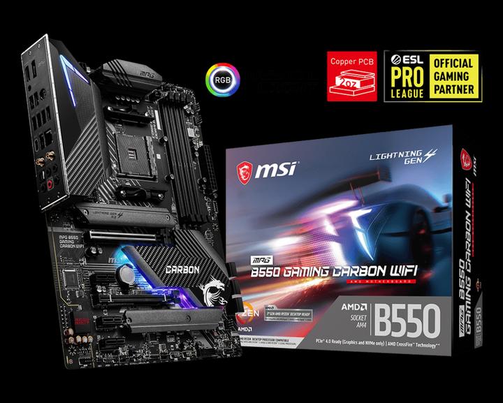 Image du produit MSI MPG B550 JEU CARBON WIFI (AM4, AMD B550, ATX)
