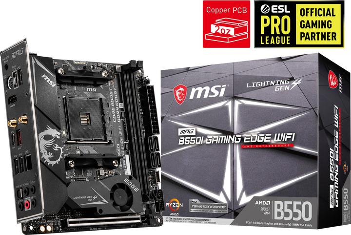 Produktbild MSI Mpg B550i Gaming Edge Wifi (AM4, AMD B550, Mini-ITX)