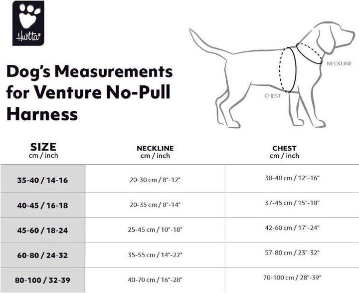 Produktbild Hurtta Geschirr Venture No-Pull, 60-80, Grau (60, 62, 68, 80, Hund, Allgemein)