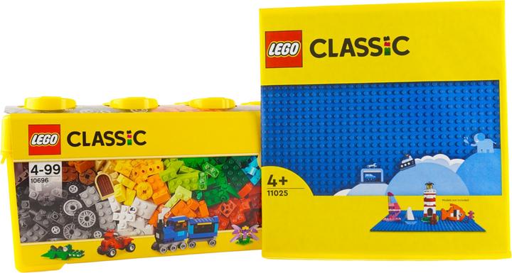 Actual product image LEGO Classic building blocks box + 1 blue plate - 10696 NEW! Parts 485x (10696, LEGO Classic)